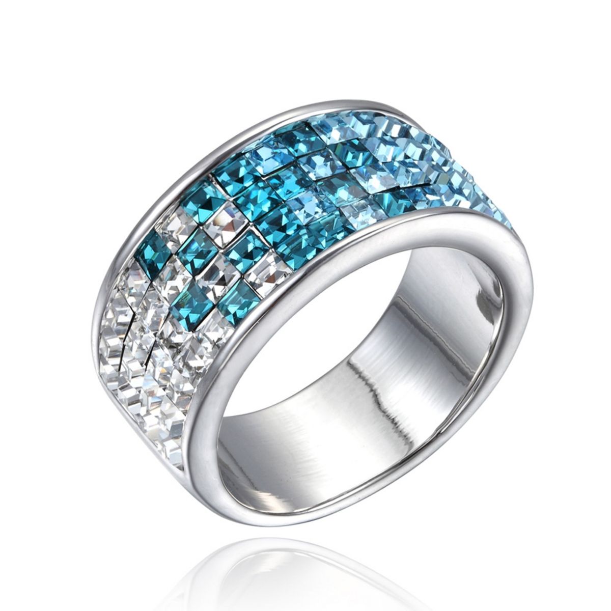 Bague best sale bleu swarovski