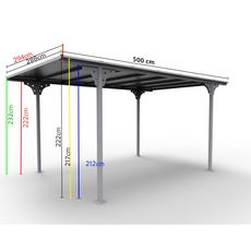 Carport aluminium Somerset  toit plat 14,70 m²