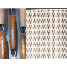 Rideau de porte en perles olives de bois vernies brun/beige Castellan 90 x 200 cm