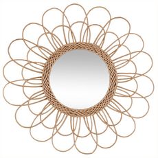 Miroir en rotin fleur D 56 cm