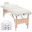 Table de massage pliable a 3 zones 10 cm d'epaisseur Blanc