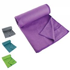 VIVEZEN Serviette de yoga 63 x 180 cm antidérapante (Violet)