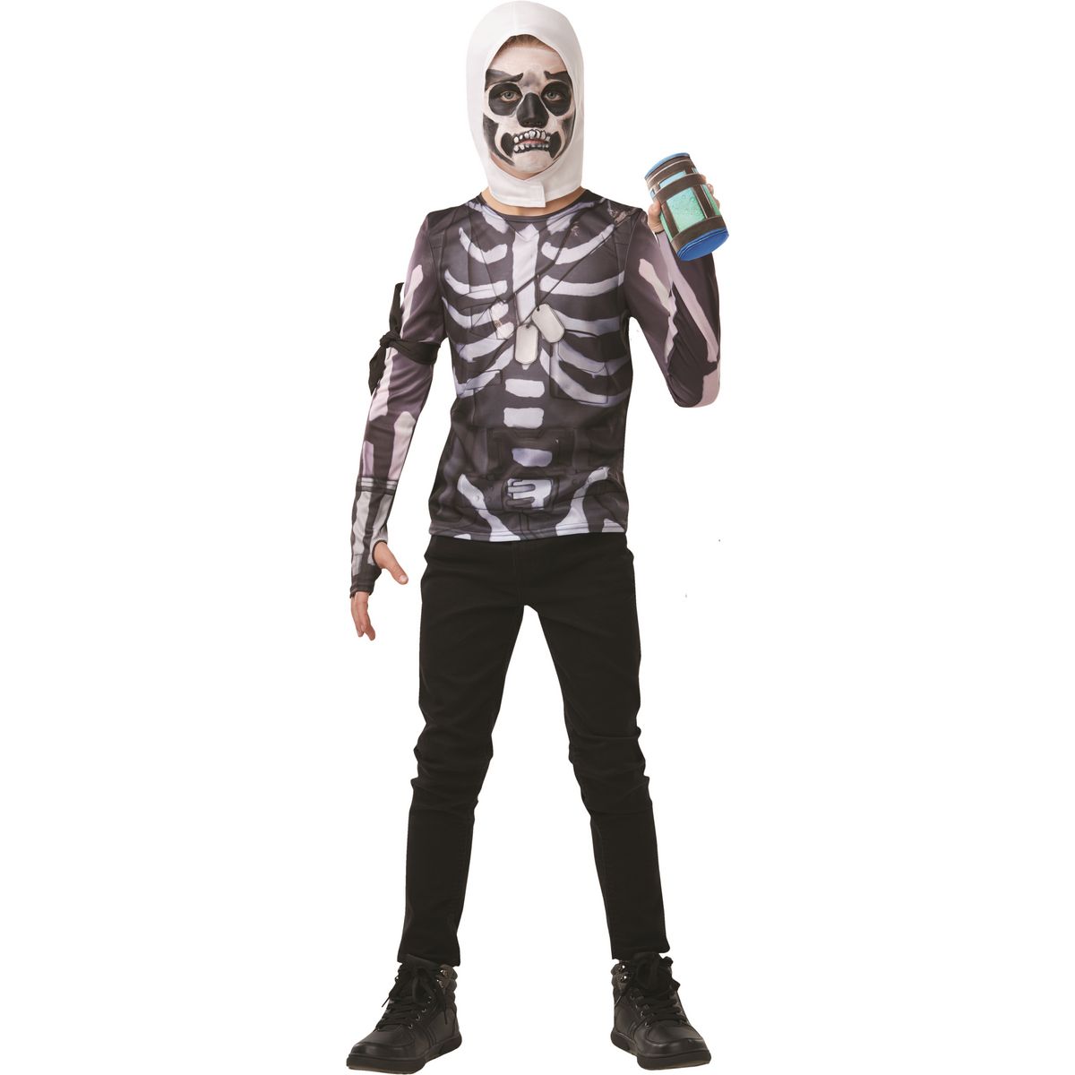 Rubies Panoplie Déguisement Top + Cagoule + Gourde Du Brave Skull Trooper  Taille 11/12 Ans - Fortnite Pas Cher À Prix Auchan