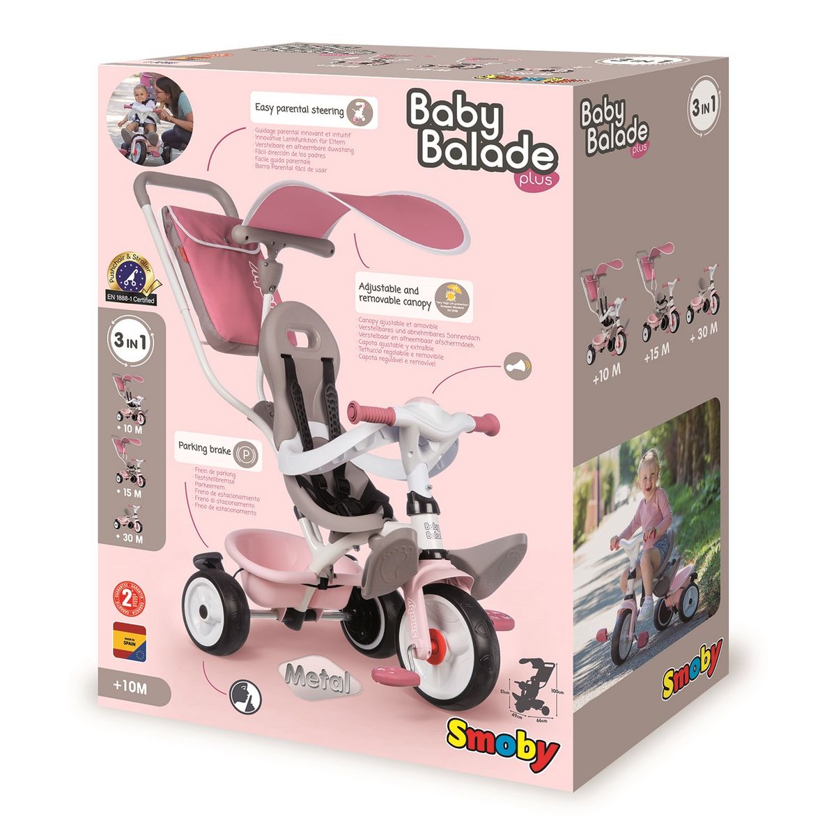 Tricycle Smoby, tricycle évolutif pour bébé et enfant