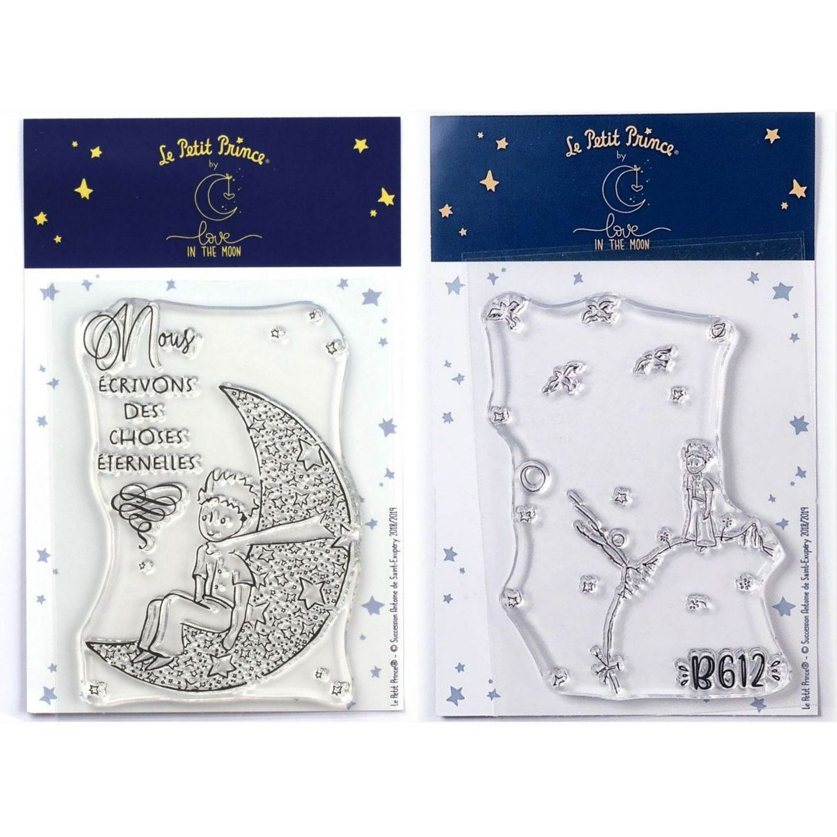Youdoit 2 Tampons transparents Le Petit Prince Lune et Astéroïd