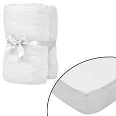 Drap-housse pour berceaux 4 pcs Jersey de coton 40x80 cm Blanc