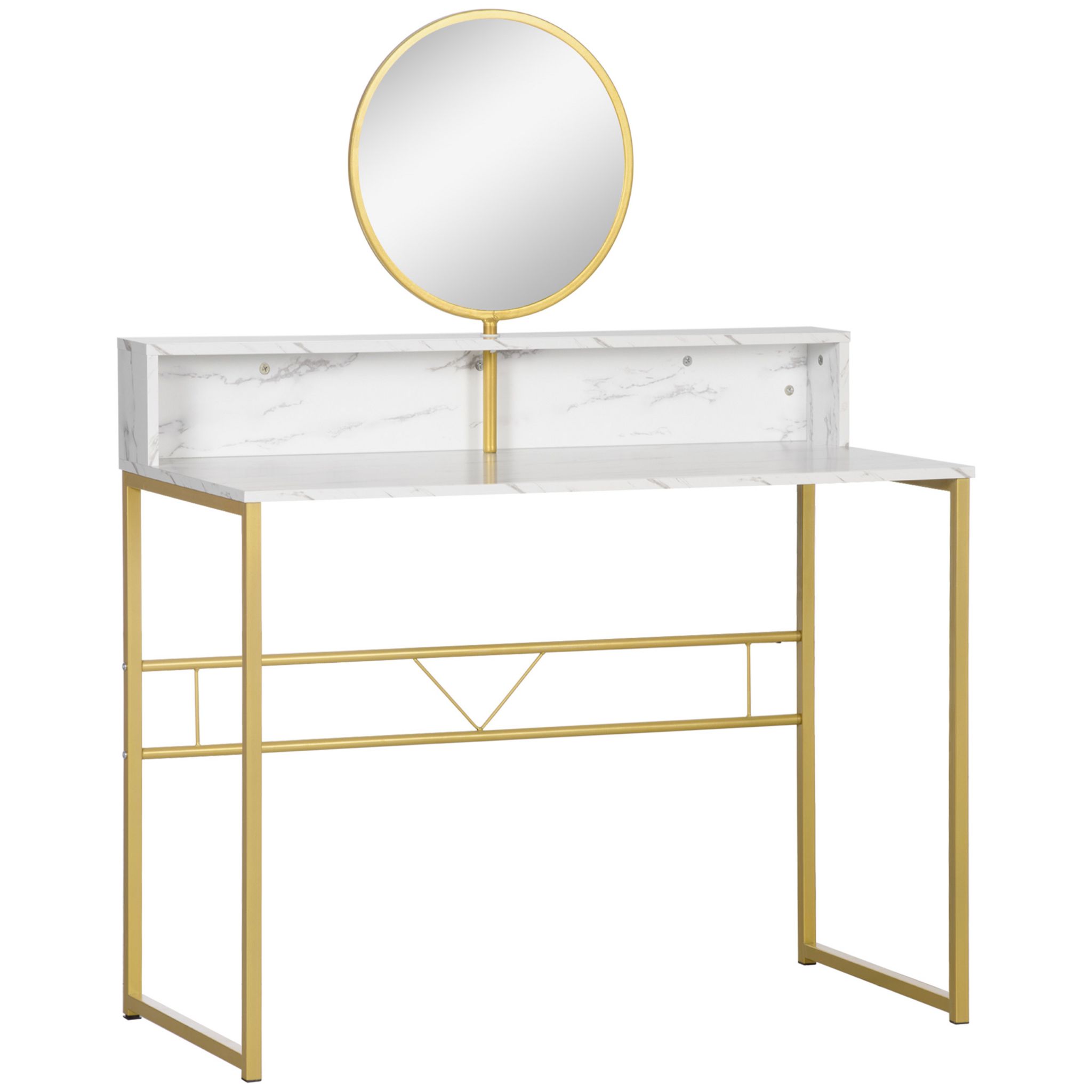 Miroir inclinable Bella pour coiffeuse - Blanc et Beige