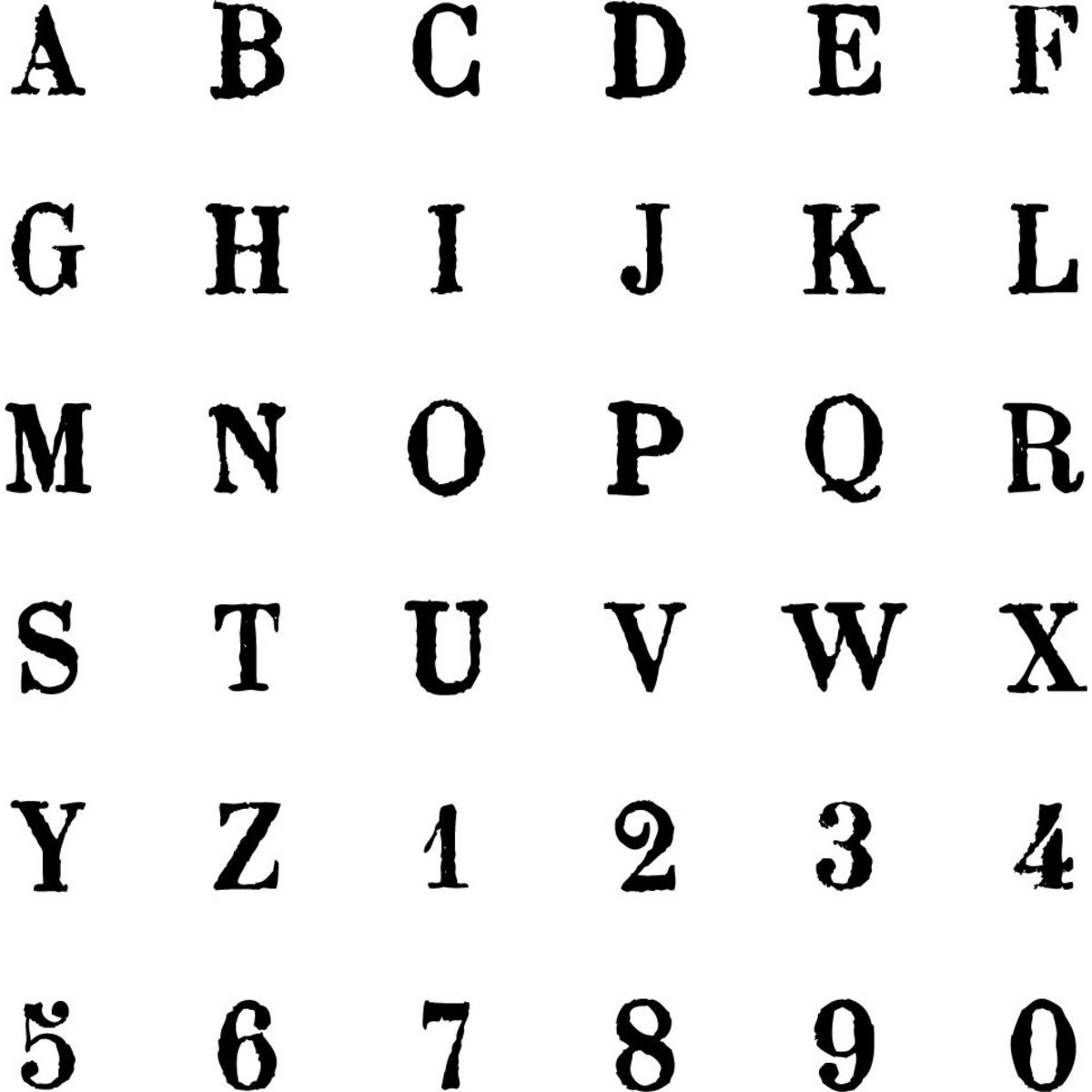 Artémio Tampon en bois Lettres et chiffres Majuscule