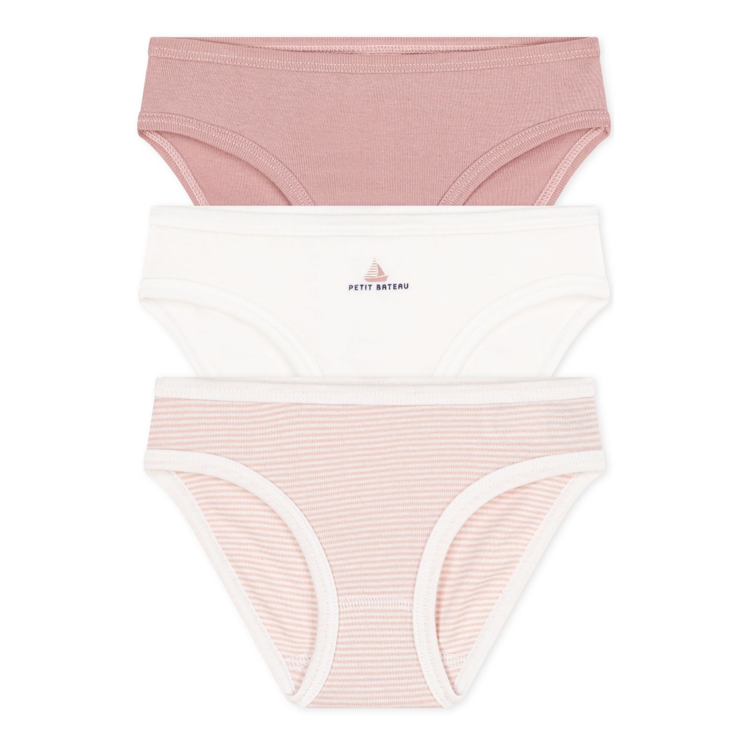 Culotte fille rose/blanc coton Bio 4 ans PETIT BATEAU : le lot de