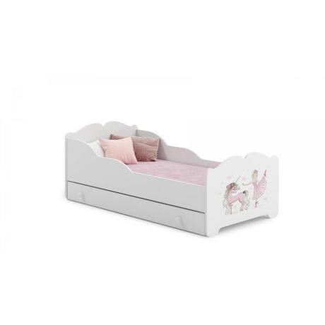 Lit enfant + matelas + barriere de securite 140x70 ANNA 140x70