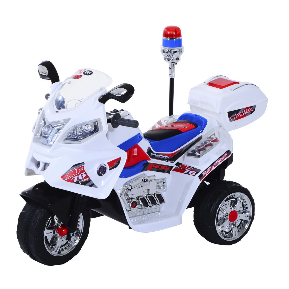 HOMCOM Moto scooter électrique pour enfants modèle policier