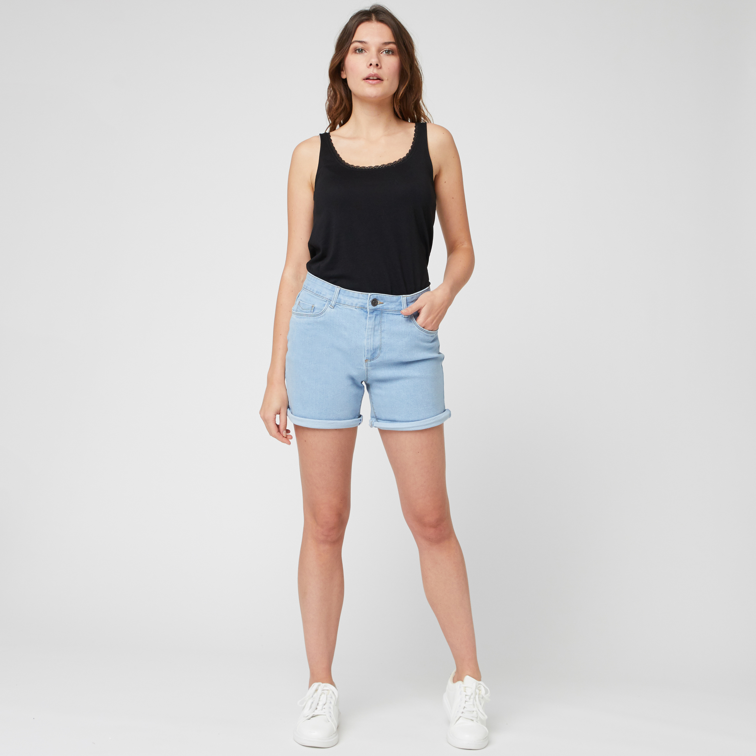 INEXTENSO Short en jean femme pas cher Auchan