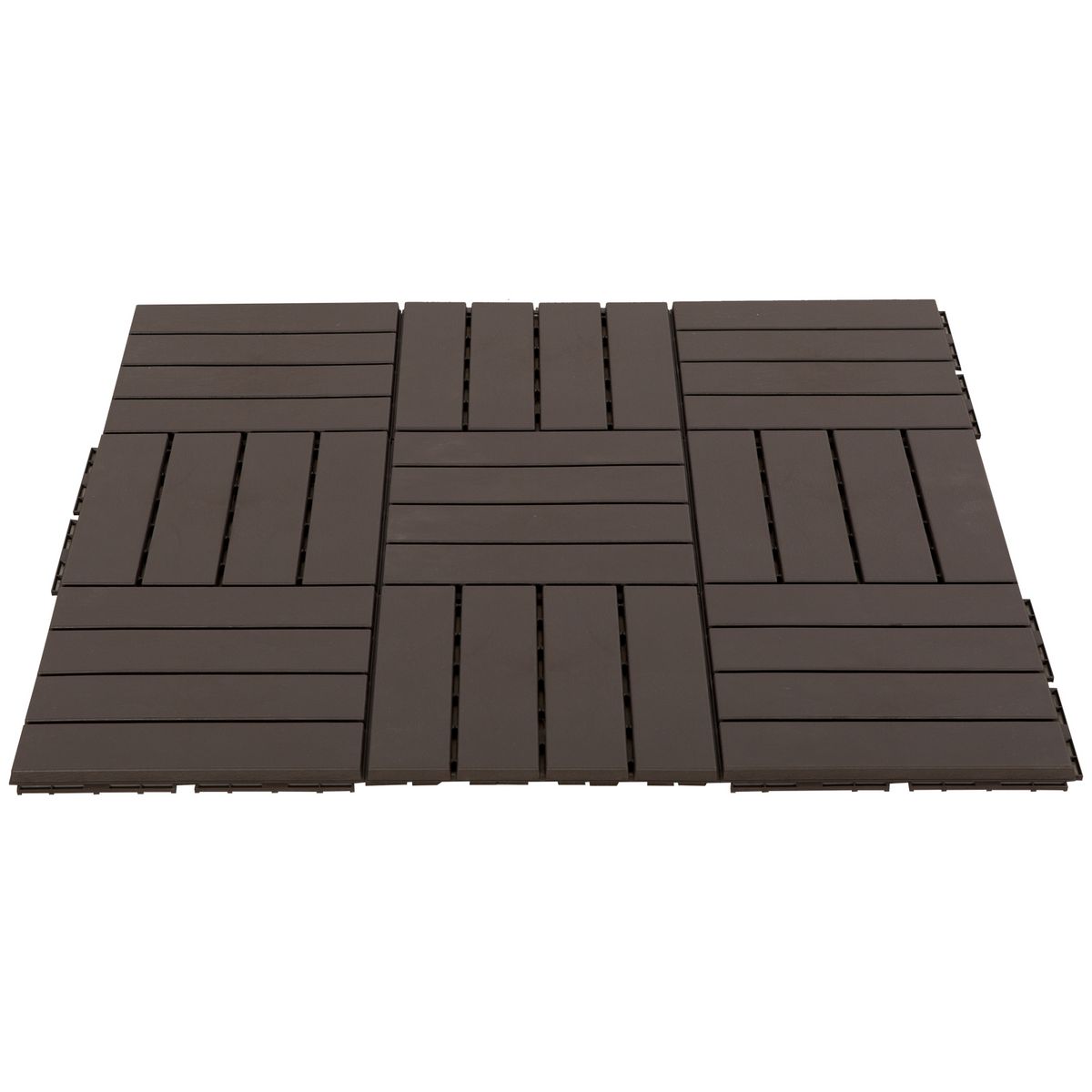 OUTSUNNY Caillebotis - dalles terrasse - lot de  9 - emboîtables, installation très simple - petits carreaux composite plastique imitation bois chocolat