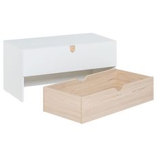 Commode avec tiroir mobile Stige - Blanc et bois