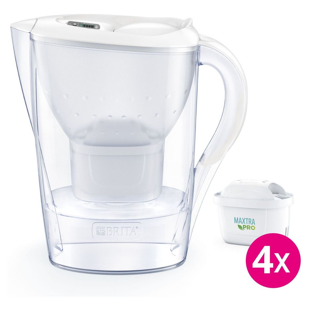 Carafe filtrante BRITA - Marella blanche - inclus 4 filtres MAXTRA+