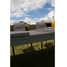 GARDENSTAR Table de jardin aluminium gris 256.8/321x100cm TOUQUET