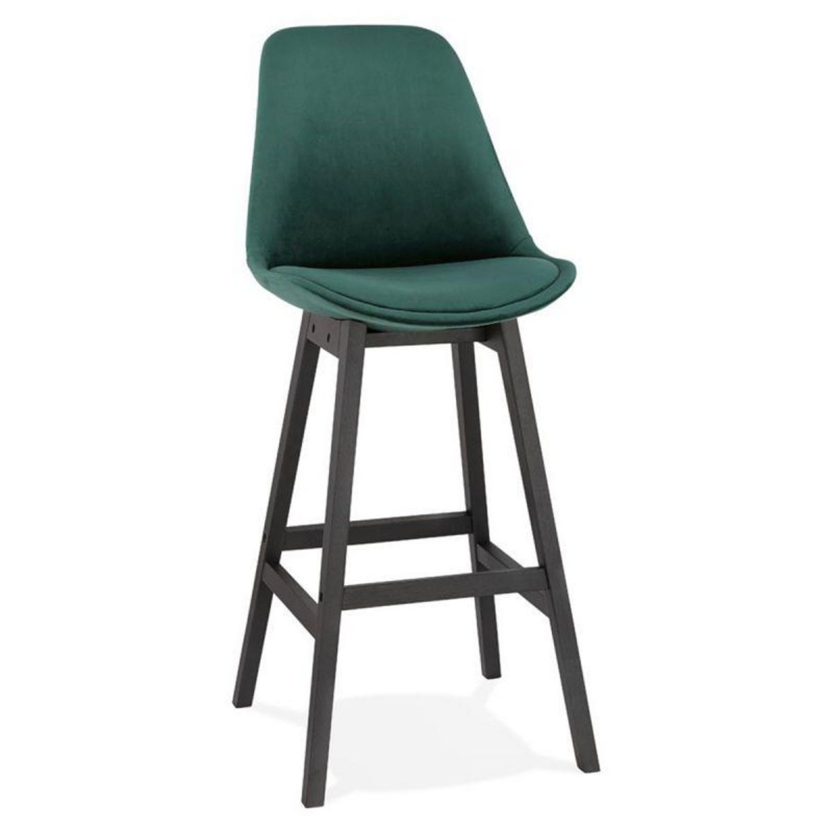 Paris Prix Tabouret de Bar en Velours  Vars  113cm Vert & Noir
