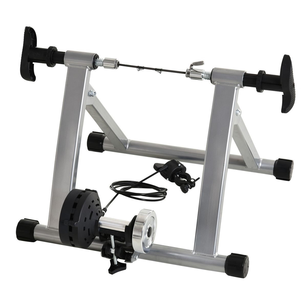 Home trainer pour v lo support entra nement v lo VTT trainer magn tique pliable 5 niveaux de r sistance r glable gris m tal