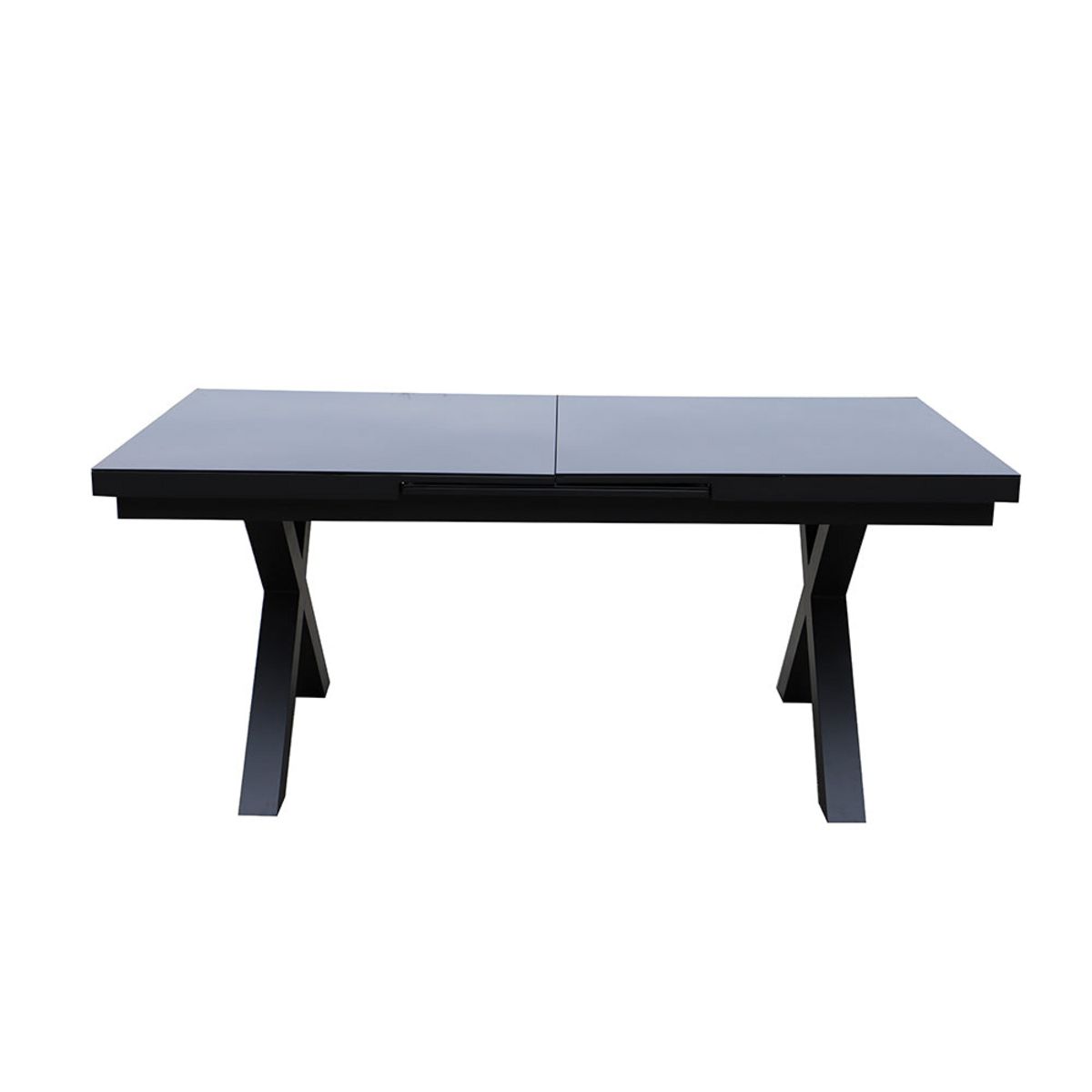 RED DECO Table de jardin extensible 10 places XERES Gris Aluminium 180/240x100x77cm