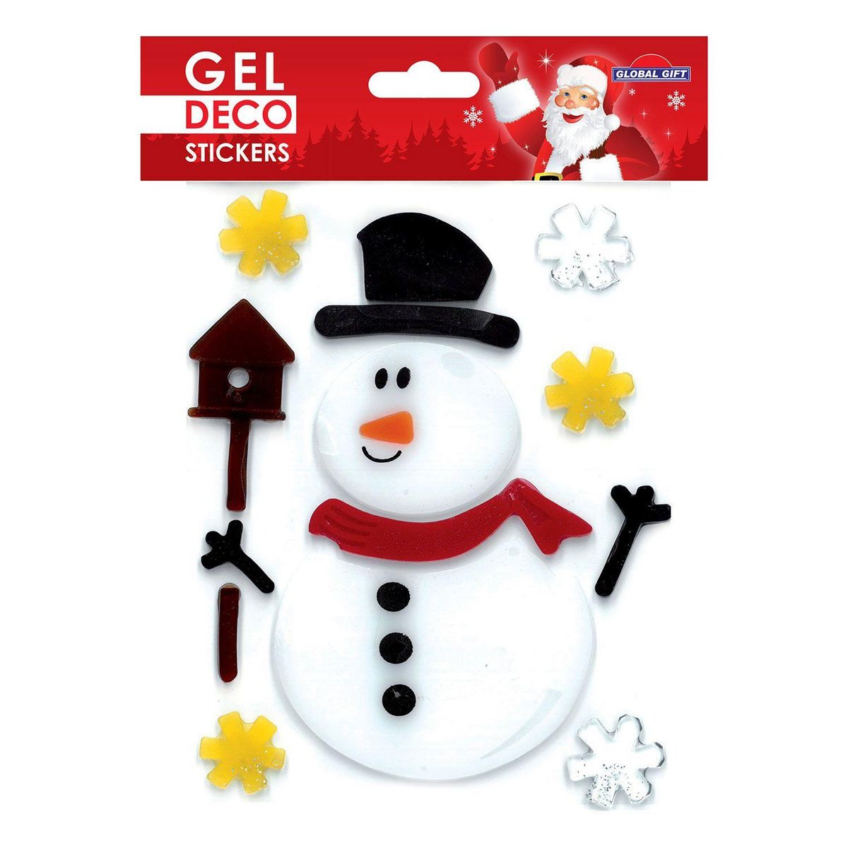 Youdoit Stickers gel Noël pour fenêtre - Bonhomme de Neige
