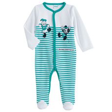 MICKEY Pyjama velours Mickey et Donald bébé garçon (Vert Emeraude)