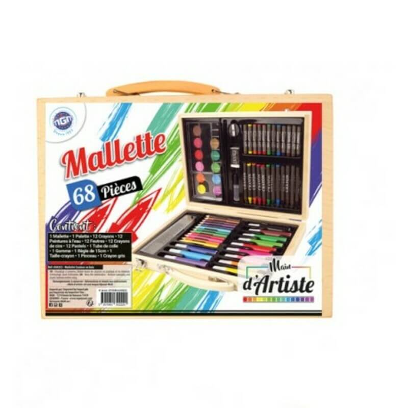 Coloriage - mallette dessin - bois - 140 pièces multicolore Mgm