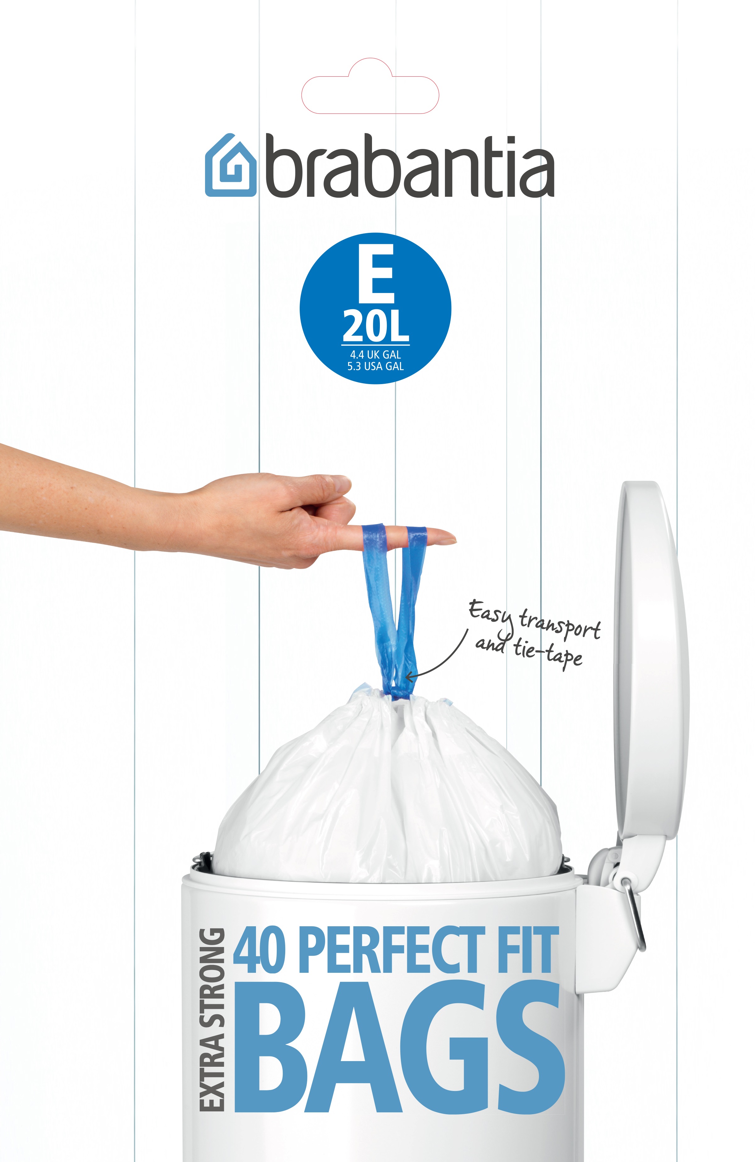 BRABANTIA Distributeur 40 sacs poubelle E Perfecfit 20 Litres pas