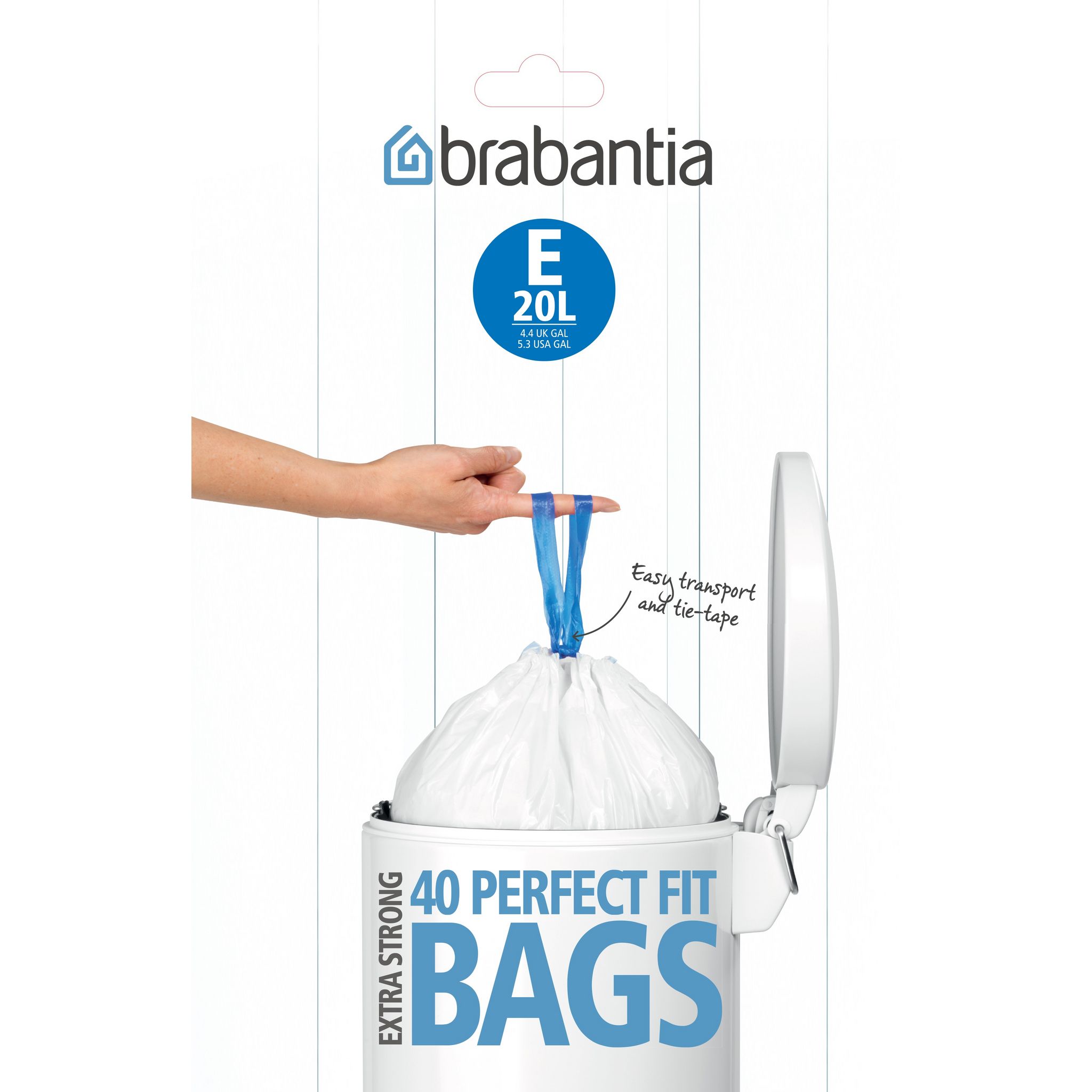 BRABANTIA Lot de 60 sacs poubelle distributeur PerfectFit - 3L