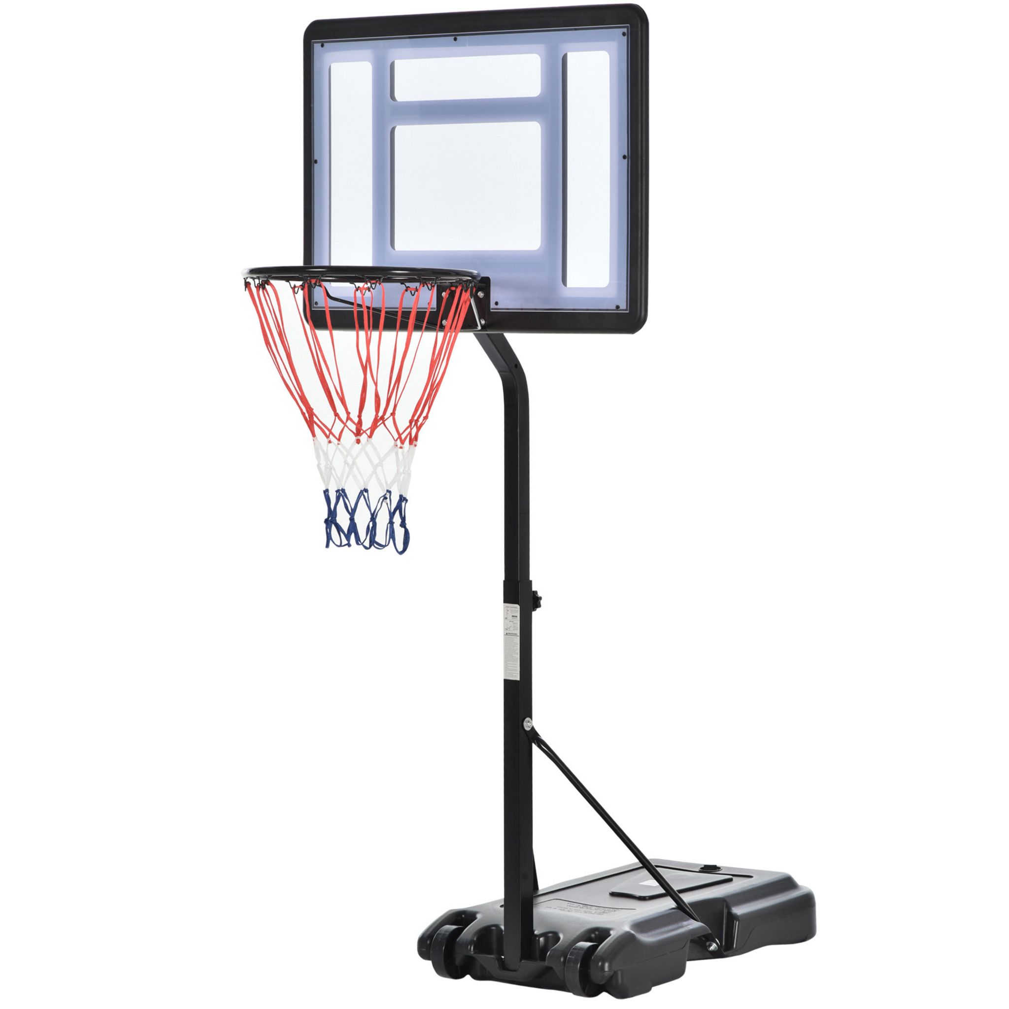 HOMCOM Panier de basket-ball mural avec ressort - panneau de basket à  accrocher - visserie incluse - acier PC rouge noir pas cher 