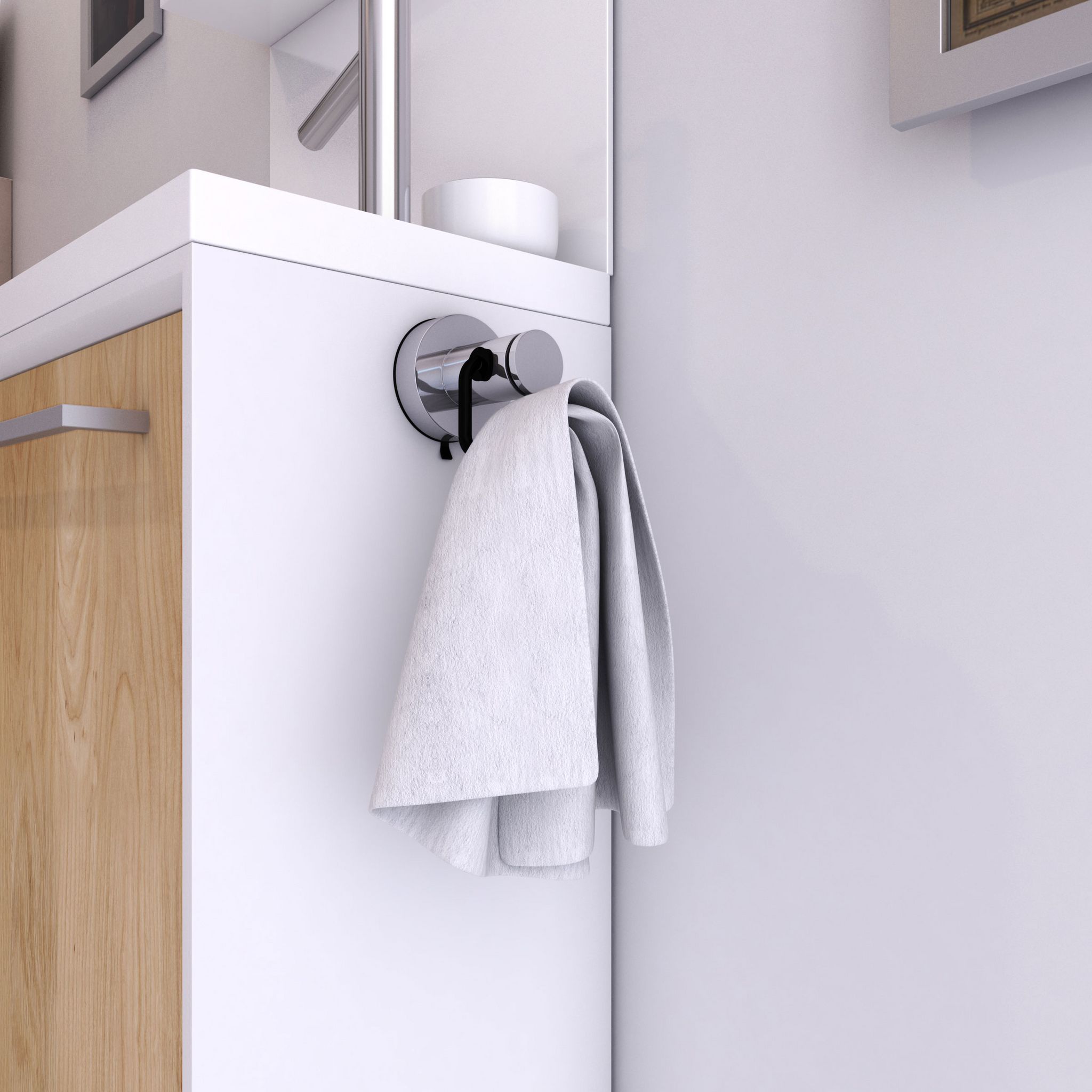 Galedo Porte serviette ventouse pour salle de bains-support serviette-sans  clou ni vis syteme vide d'air pas cher 