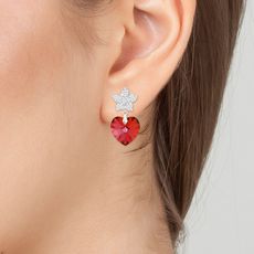 Boucles d'oreilles coeur SC Crystal ornées de Cristaux scintillants