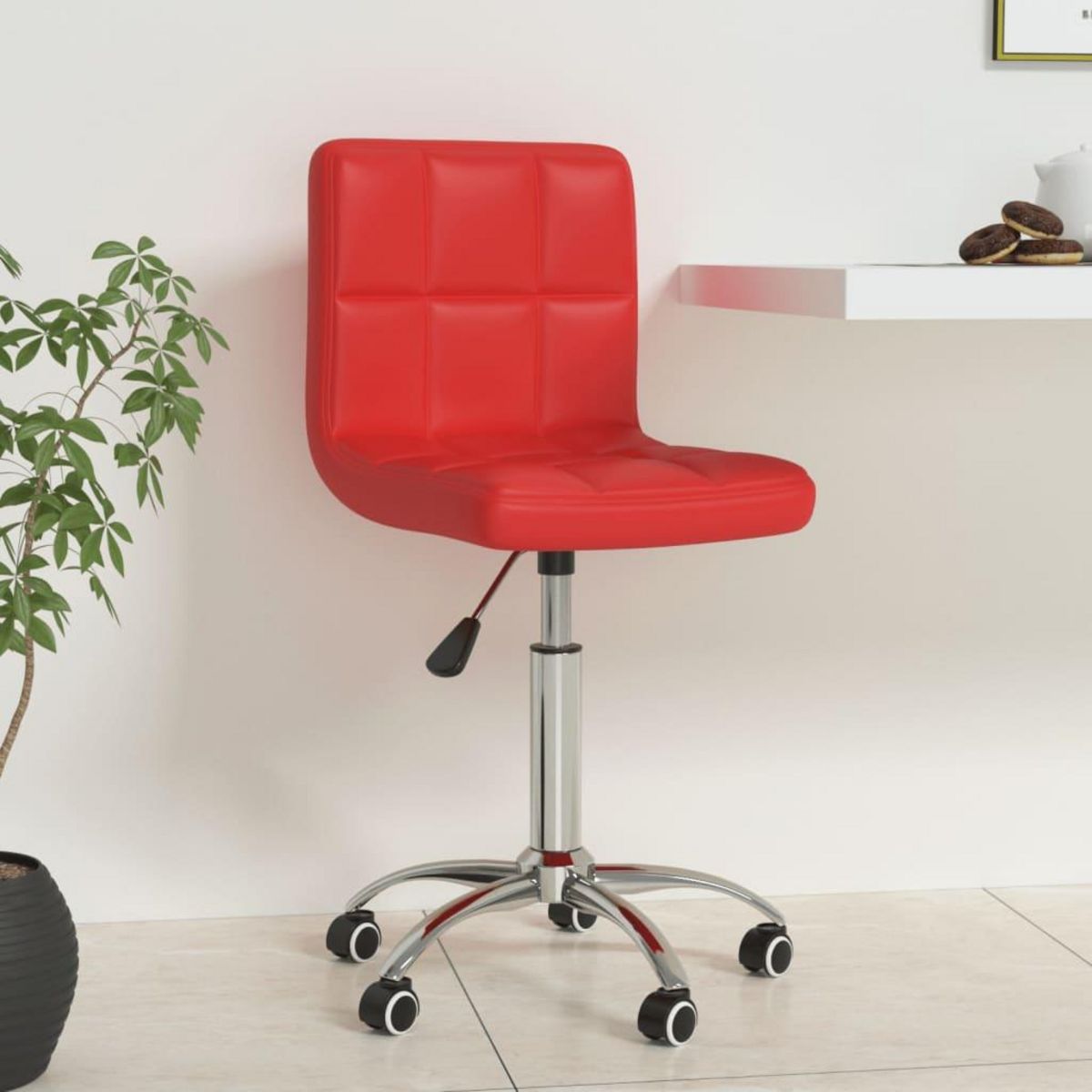 VIDAXL Chaise de bureau pivotante Rouge bordeaux Similicuir