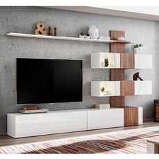 Ensemble Meuble TV Design  Quill  250cm Blanc