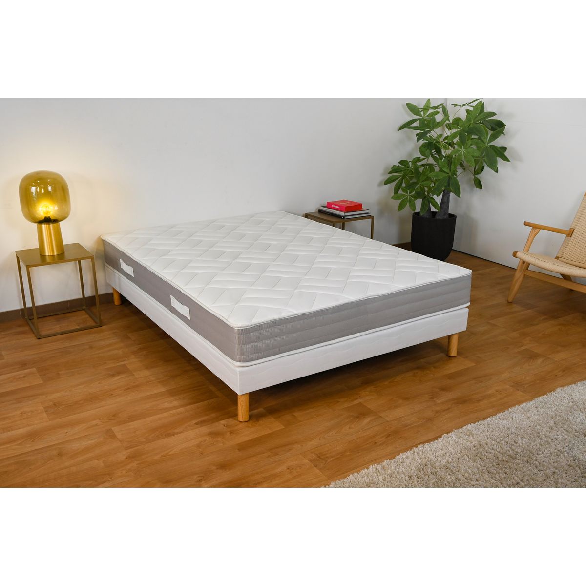 Ensemble Sommier + Matelas 15 cm 140 x 190 cm - Cdiscount Maison