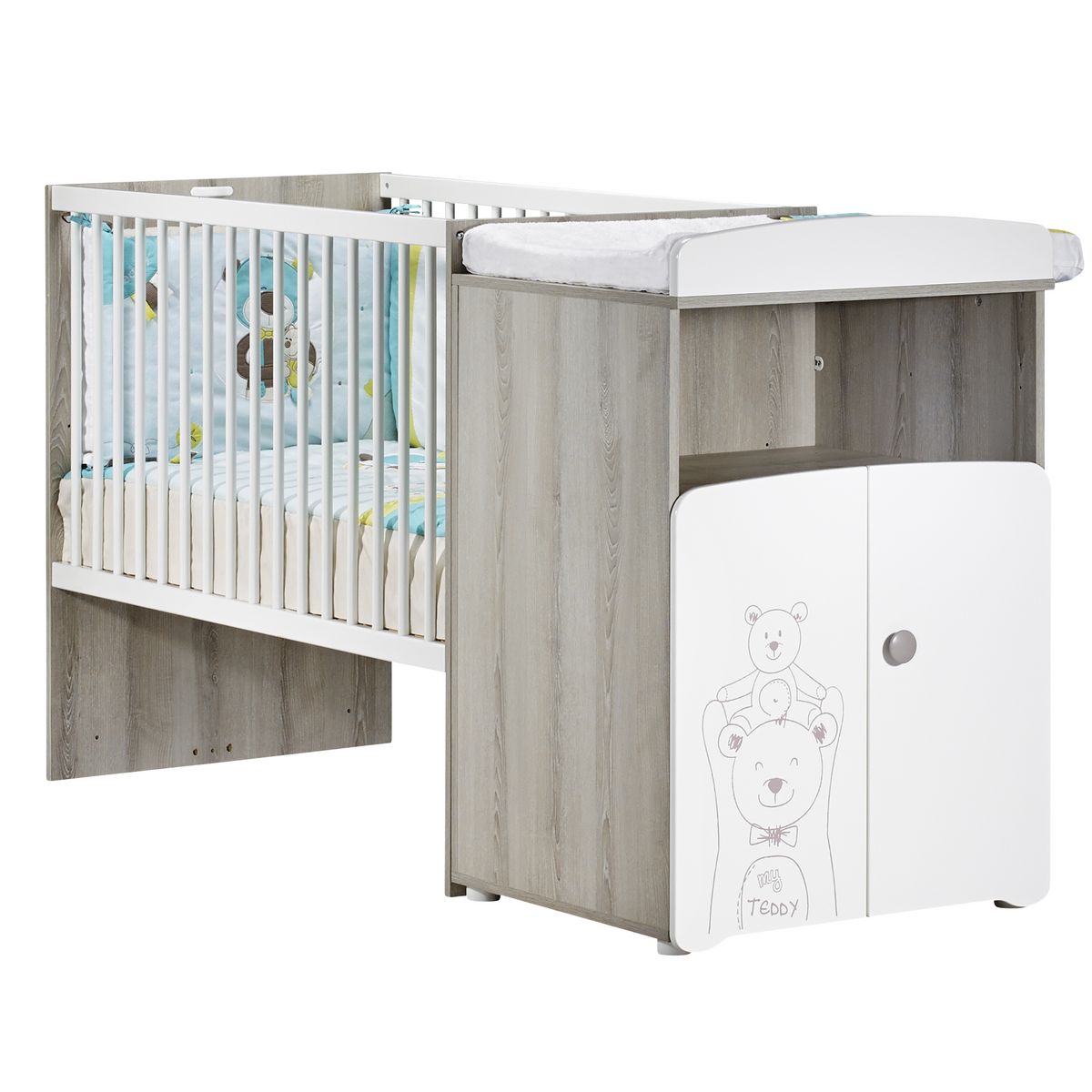 Baby Price Lit Bebe Combine 60x1 Cm Evolutif En 90x190 Basile Pas Cher A Prix Auchan