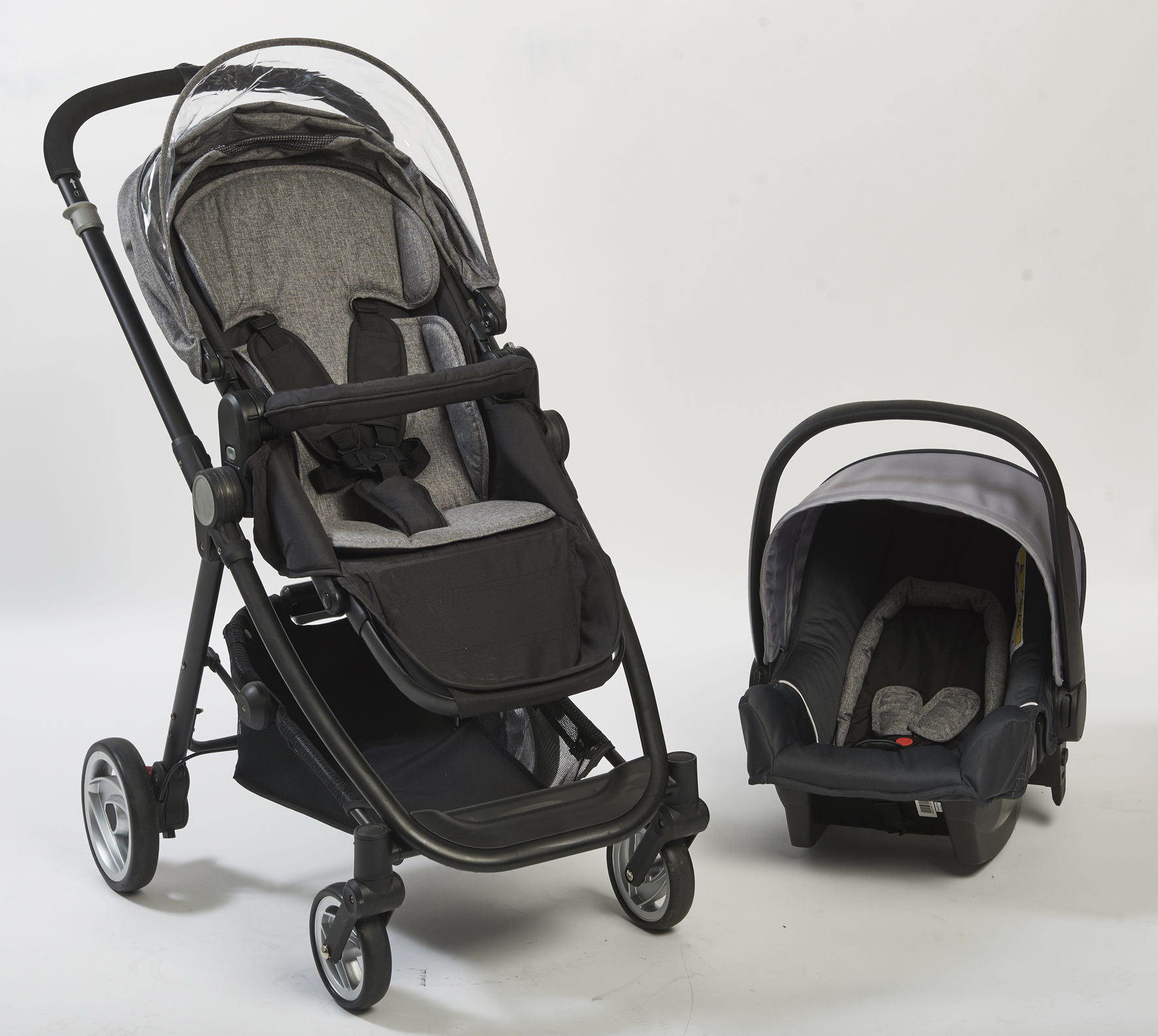 AUCHAN BABY Poussette duo anthracite TS D10 pas cher Auchan