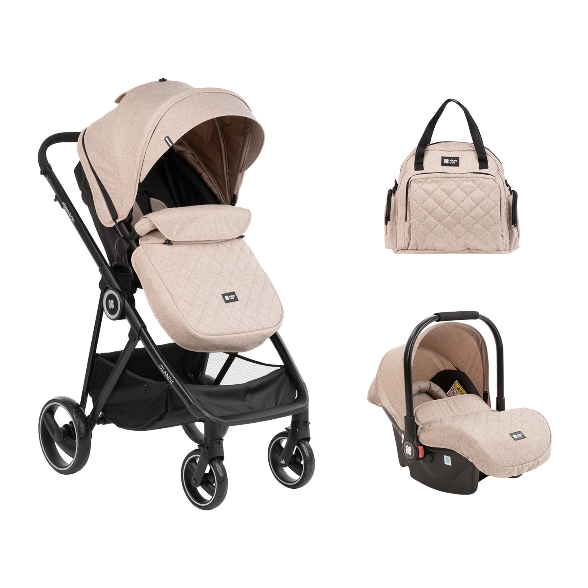 BEBELISSIMO - Poussette combinée trio 3 en 1 - siège auto 0m – nacelle –  dès la naissance – jusqu'à 22kg – Nicea - gris au meilleur prix