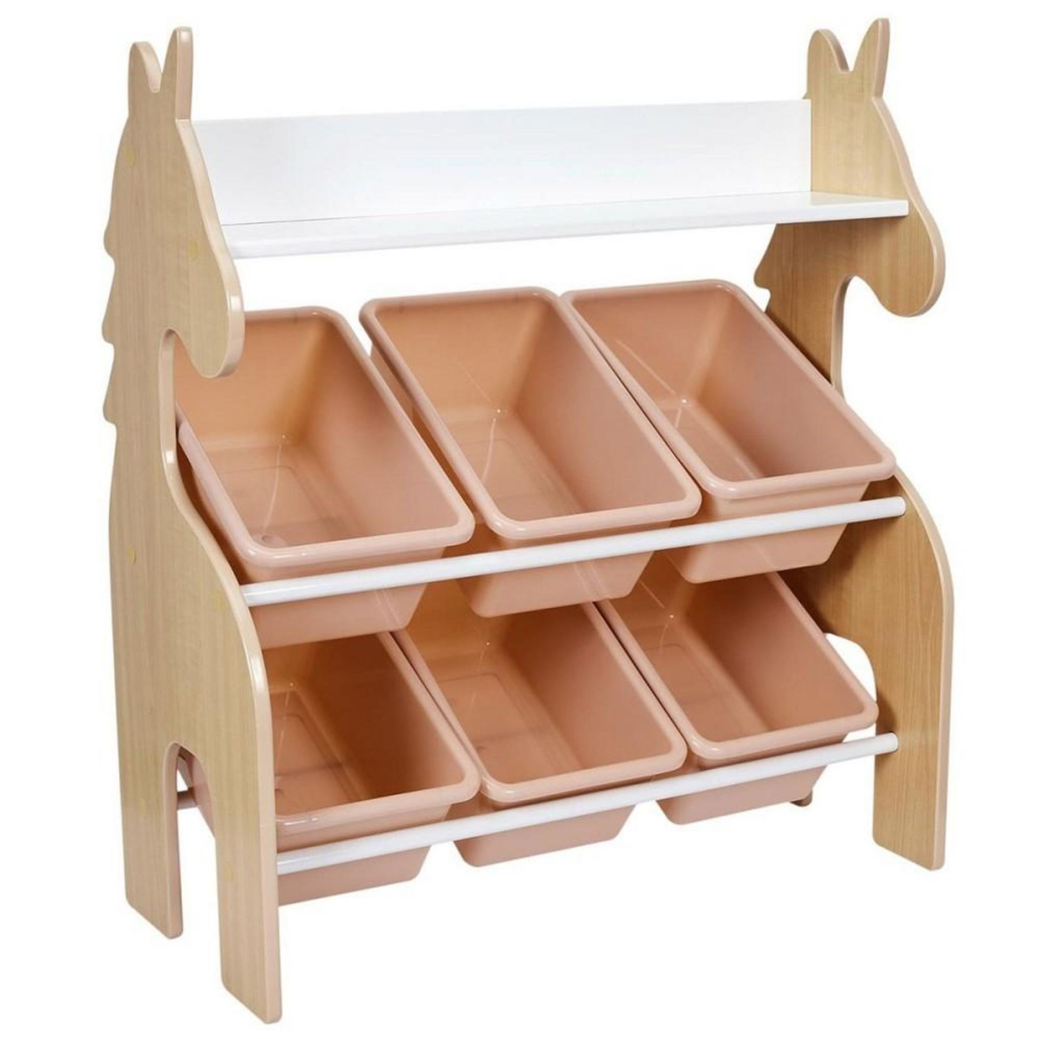 Meuble rangement enfant Licorne + 9 bacs –