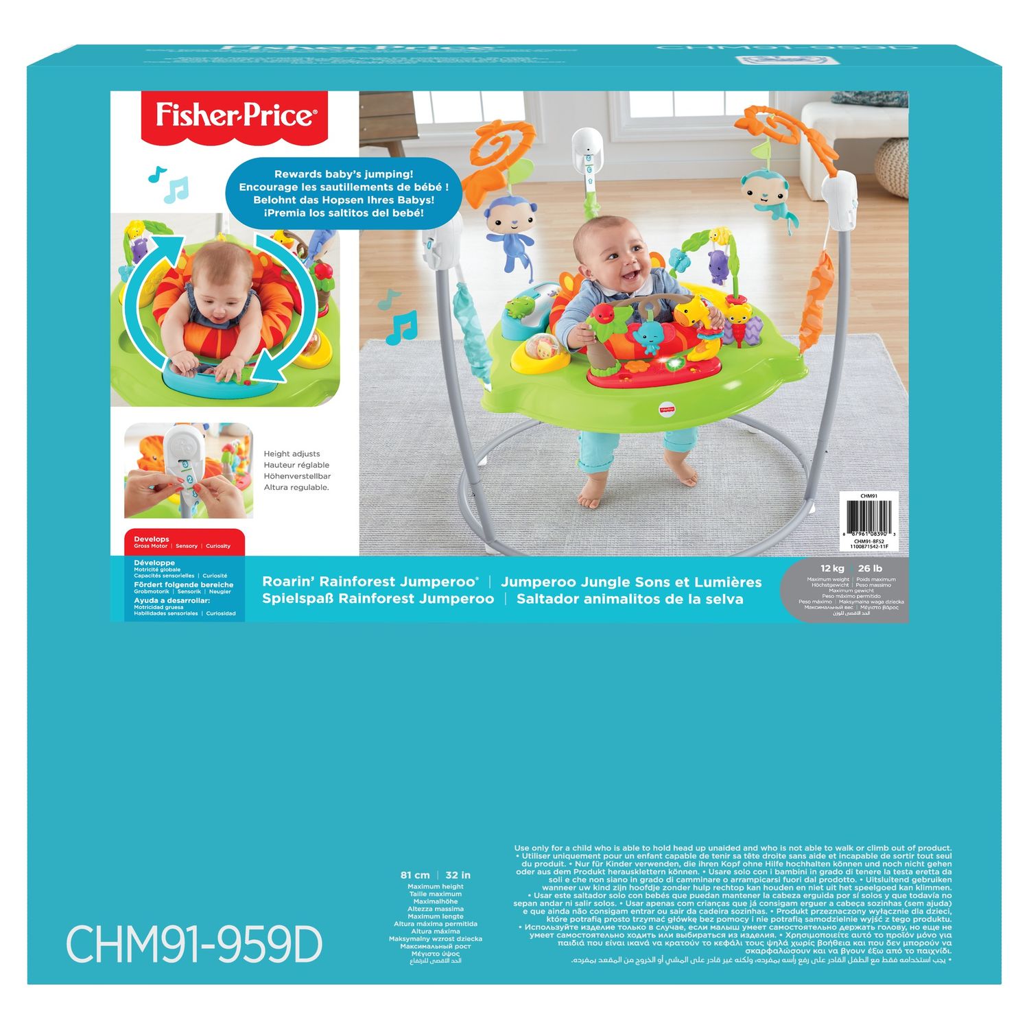 Fisher-Price Jumperoo Centre d'activités pour bébé avec lumières