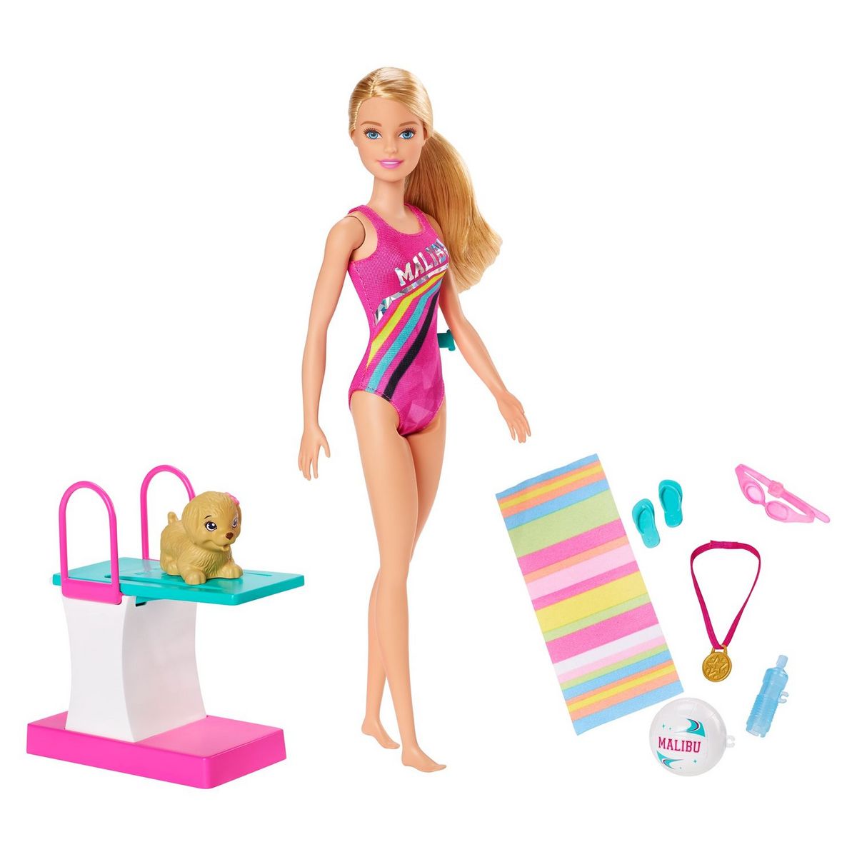 Bonnet de bain de natation pour fille, Barbie