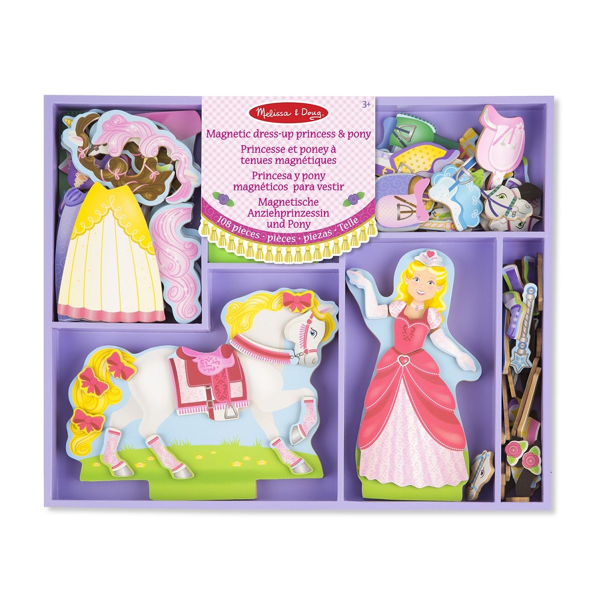 Melissa Doug Princesse et Poney en Bois a Tenues Magnetiques Lila et Lucky pas cher Auchan