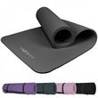 VIVEZEN Tapis de yoga, de gym, d'exercices 180 x 60 x 1 cm + sangle de transport. Coloris disponibles : Violet, Noir, Rose, Gris