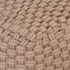 Pouf tricote a la main Marron 50x50x30 cm Coton