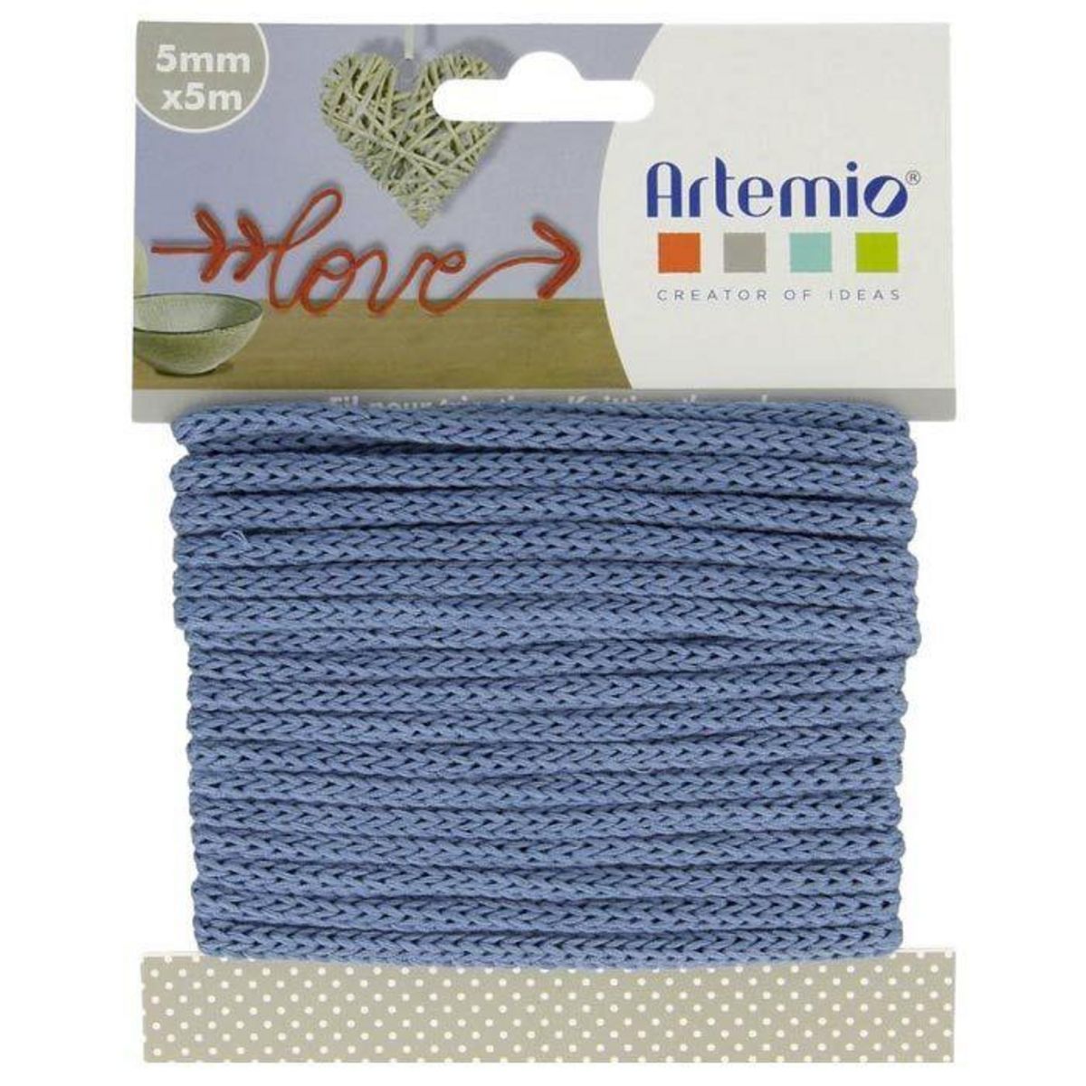Artemio Fil à tricotin 5 mm x 5 m - bleu