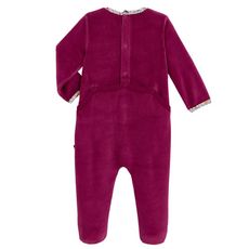 Petit Béguin Pyjama bébé en velours contenant du coton bio Muchacha (Rose)