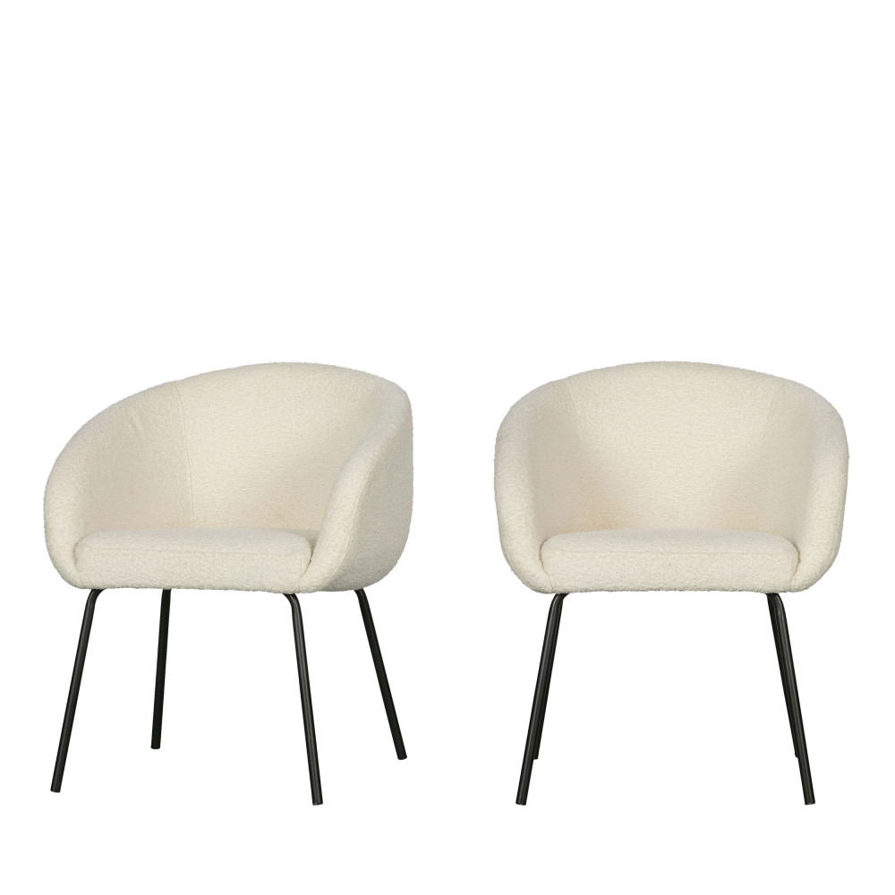 Installe Sur Une Chaise En 6 Lettres DRAWER Noelle - Lot de 2 chaises en tissu bouclette et métal pas cher -  Auchan.fr