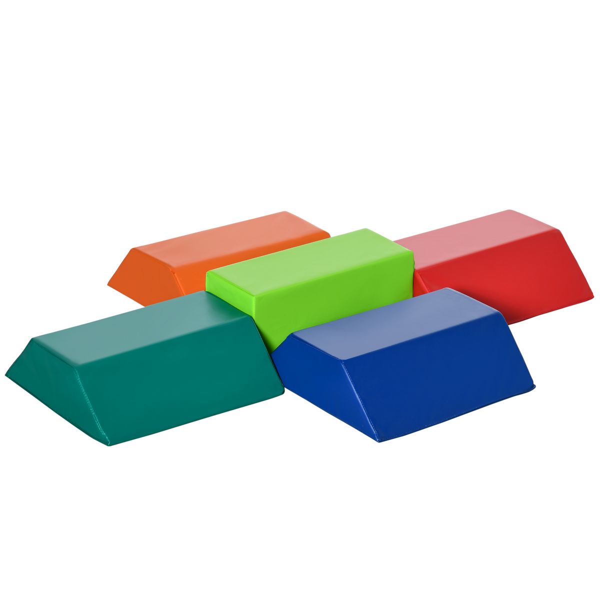 HOMCOM 5 blocs de construction en mousse XL - modules de motricité - jouets éducatifs - certifiés normes EN71-1-2-3 - mousse EPE revêtement PU quadricolore