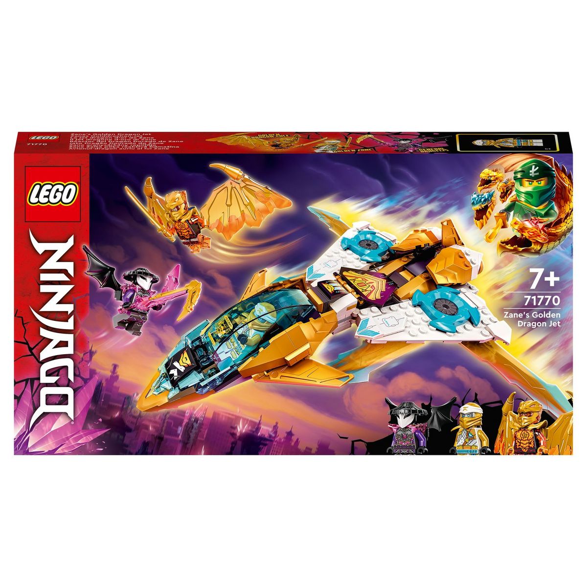 LEGO LEGO NINJAGO 71770 Le Jet Dragon d&rsquo;Or de Zane, Jouet d'Avion et Figurines pour Enfants