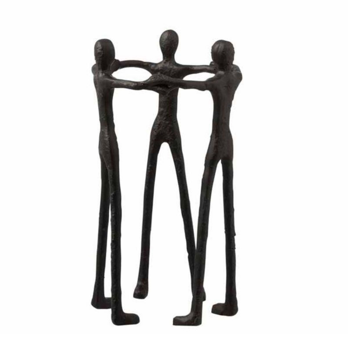 Paris Prix Statue Déco  3 Personnes en Cercle  36cm Noir