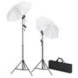 VIDAXL Kit de studio photo avec lampes pieds et parapluies